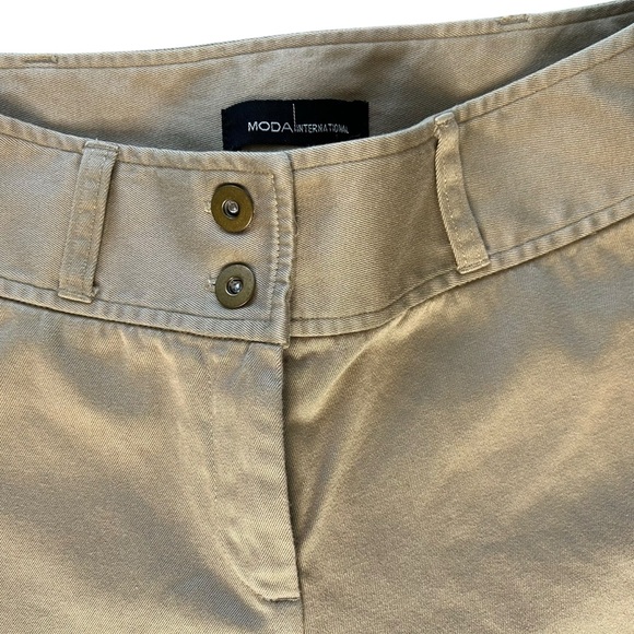 Moda International Cargo Flare Pants Low Rise Khaki Sz 4 TALL 90s Y2K - Picture 4 of 10